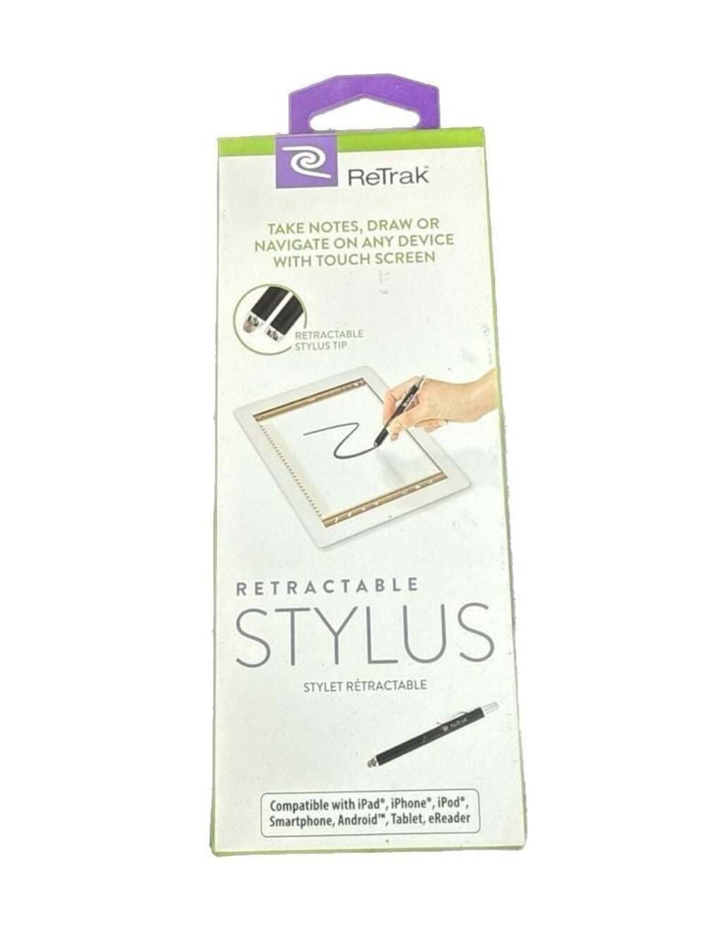 ReTrak Retractable Stylus for Touch Screen Devices, Black (ETSTYLUSBLK)